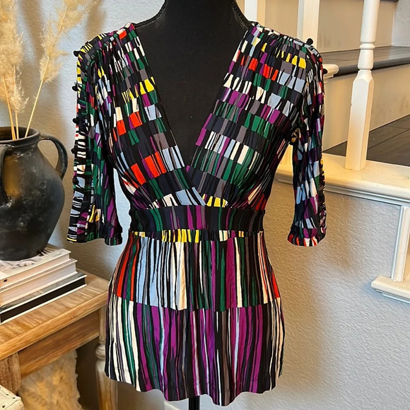 BCBGMaxAzria Tops - BCBGmaxazria Abstract Multicolored Top